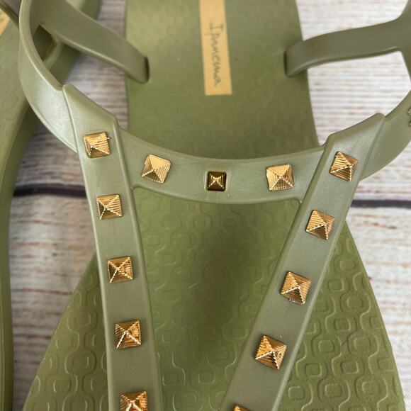 Ipanema Class Rockstar Women's 7 Sandals Green Beige - Picture 4 of 11